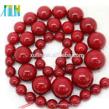 Perles d&#39;eau douce de coquille rouge naturelle de catégorie AAA